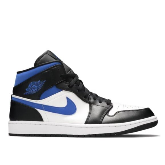 JORDAN 1 MID White Black Racer Blue - Picture 1 of 8